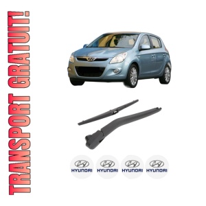 Set brat stergator spate cu lamela pentru HYUNDAI i20 I (PB, PBT) din 2008-2015, pentru spate, din cauciuc siliconat rezistent, 4 stickere auto HYUNDAI