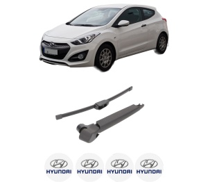 Set brat stergator spate cu lamela pentru HYUNDAI i30 Coupe din 2013-2017, pentru spate, din cauciuc siliconat rezistent, 4 stickere auto HYUNDAI v1904