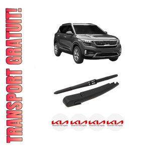 Set brat stergator spate cu lamela pentru KIA SELTOS (SP2, SP2I) din 2019-2022, pentru spate, din cauciuc siliconat rezistent, 4 stickere auto KIA