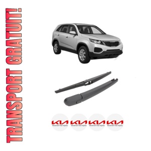 Set brat stergator spate cu lamela pentru KIA SORENTO II (XM) din 2009-2015, pentru spate, din cauciuc siliconat rezistent, 4 stickere auto KIA