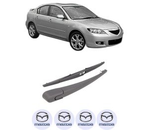 Set brat stergator spate cu lamela pentru MAZDA 3 Saloon (BK) din 2003-2009, pentru spate, din cauciuc siliconat rezistent, 4 stickere auto MAZDA v1516