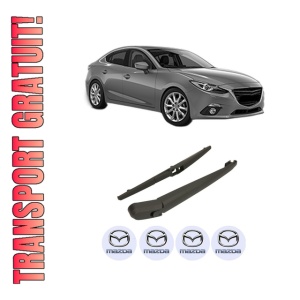 Set brat stergator spate cu lamela pentru MAZDA 3 Saloon (BM_, BN_) din 2013-2019, pentru spate, din cauciuc siliconat rezistent, 4 stickere auto MAZDA