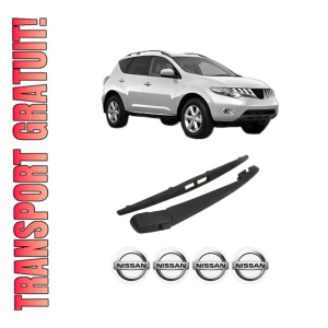 Set brat stergator spate cu lamela pentru NISSAN MURANO II (Z51) din 2008-2014, pentru spate, din cauciuc siliconat rezistent, 4 stickere auto NISSAN