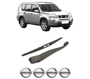 Set brat stergator spate cu lamela pentru NISSAN X-TRAIL II (T31) din 2007-2013, pentru spate, din cauciuc siliconat rezistent, 4 stickere auto NISSAN v1216