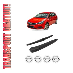Set brat stergator spate cu lamela pentru OPEL ASTRA K (B16) din 2015-2022, pentru spate, din cauciuc siliconat rezistent, 4 stickere auto OPEL