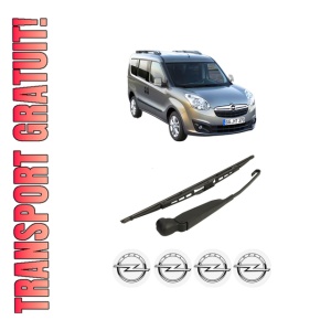 Set brat stergator spate cu lamela pentru OPEL COMBO Tour (X12) din 2012, pentru spate, din cauciuc siliconat rezistent, 4 stickere auto OPEL