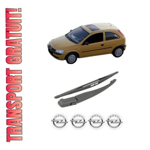 Set brat stergator spate cu lamela pentru OPEL CORSA C (X01) din 2000-2009, pentru spate, din cauciuc siliconat rezistent, 4 stickere auto OPEL