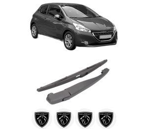 Set brat stergator spate cu lamela pentru PEUGEOT 208 Hatchback Van (CR_) din 2013-2019, pentru spate, din cauciuc siliconat rezistent, 4 stickere auto PEUGEOT v796