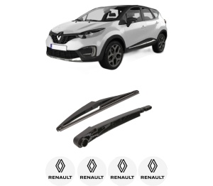 Set brat stergator spate cu lamela pentru RENAULT CAPTUR I (J5_, H5_) din 2013-2018, pentru spate, din cauciuc siliconat rezistent, 4 stickere auto RENAULT v672