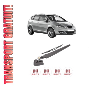 Set brat stergator spate cu lamela pentru SEAT ALTEA XL (5P5, 5P8) din 2006-2015, pentru spate, din cauciuc siliconat rezistent, 4 stickere auto SEAT
