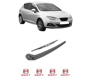 Set brat stergator spate cu lamela pentru SEAT IBIZA IV (6J5, 6P1) din 2008-2017, pentru spate, din cauciuc siliconat rezistent, 4 stickere auto SEAT v557
