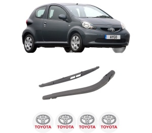 Set brat stergator spate cu lamela pentru TOYOTA AYGO (_B1_) din 2005-2014, pentru spate, din cauciuc siliconat rezistent, 4 stickere auto TOYOTA v306