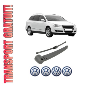 Set brat stergator spate cu lamela pentru Volkswagen PASSAT B6 Variant (3C5) din 2005-2011, pentru spate, din cauciuc siliconat rezistent, 4 stickere auto Volkswagen