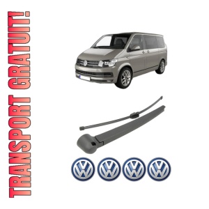 Set brat stergator spate cu lamela pentru Volkswagen TRANSPORTER T5 Bus (7HB, 7HJ, 7EB, 7EJ) din 2003-2015, pentru spate, din cauciuc siliconat rezistent, 4 stickere auto Volkswagen