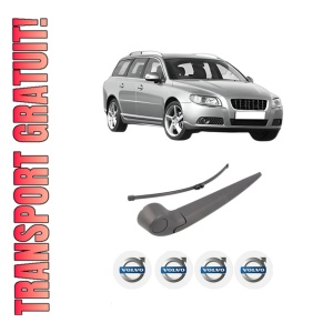Set brat stergator spate cu lamela pentru VOLVO V70 III (135) din 2007-2016, pentru spate, din cauciuc siliconat rezistent, 4 stickere auto VOLVO