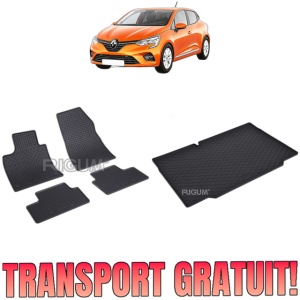 Set Covorase Auto Si Tavita Portbagaj RENAULT CLIO V din 09.2019 - 2026, caroserie hatchback, FARA PORTBAGAJ INTERMEDIAR
