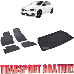 Set Covorase Auto Si Tavita Portbagaj VOLKSWAGEN POLO VI din 10.2017 - 2026, caroserie hatchback, PORTBAGAJ INFERIOR SI SUPERIOR