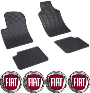 Set covorase Fiat 500 Hybrid Hatchback 02.2020 - prezent si 4 stickere rotunde Fiat accesorii pentru autoturismul tau - masina v4832