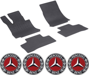 Set covorase Mercedes EQC SUV 05.2019 - prezent si 4 stickere rotunde Mercedes accesorii pentru autoturismul tau - masina v4658