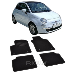 Set covorase mocheta Fiat 500 (2) 2015-prezent, din mocheta, compatibile cu autoturismul Fiat 500 (2) - Img 2
