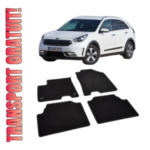 Set covorase mocheta Kia Niro 1 Electric 2018-2022, din mocheta, compatibile cu autoturismul Kia Niro 1 Electric