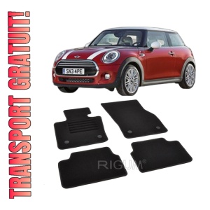 Set covorase mocheta Mini Cooper (3) F56, 2014-prezent, din mocheta, compatibile cu autoturismul Mini Cooper (3) F56
