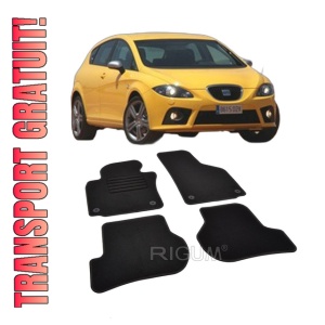 Set covorase mocheta Seat Leon 2 (1P) fara facelift, 2006-2009, din mocheta, compatibile cu autoturismul Seat Leon 2 (1P) fara facelift