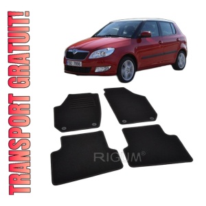 Set covorase mocheta Skoda Fabia 2 (5J) 2007-2014, din mocheta, compatibile cu autoturismul Skoda Fabia 2 (5J)