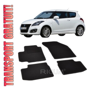 Set covorase mocheta Suzuki Swift 3 (FZ/NZ), 2010-2017, din mocheta, compatibile cu autoturismul Suzuki Swift 3 (FZ/NZ)