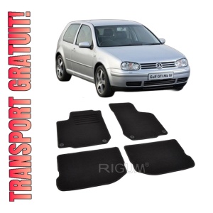 Set covorase mocheta VW Golf 4 (1J) 1997-2006 (cu sistem fixare rotund), din mocheta, compatibile cu autoturismul VW Golf 4 (1J)