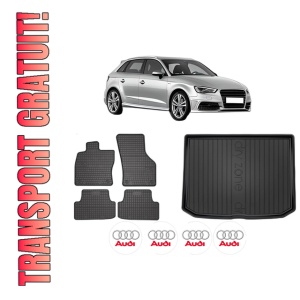 Set Covorase Presuri Auto Si Tavita Portbagaj AUDI A3 Sportback (8VA, 8VF) din 2012-2020 AUDI