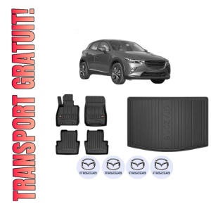 Set Covorase Presuri Auto Si Tavita Portbagaj MAZDA CX-3 (DK) din 2015-2018 MAZDA