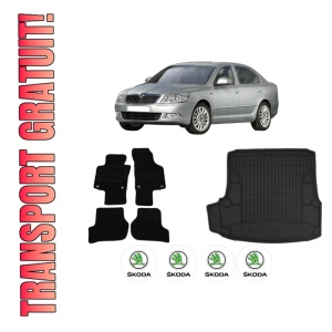 Set Covorase Presuri Auto Si Tavita Portbagaj SKODA Octavia II (1Z3) din 2004-2013 SKODA