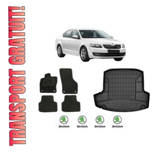 Set Covorase Presuri Auto Si Tavita Portbagaj SKODA Octavia III (5E3, NL3, NR3) din 2012-2020 SKODA
