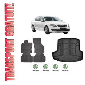 Set Covorase Presuri Auto Si Tavita Portbagaj SKODA Octavia III (5E3, NL3, NR3) din 2012-2020 SKODA