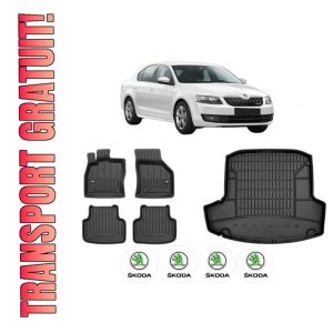 Set Covorase Presuri Auto Si Tavita Portbagaj SKODA Octavia III (5E3, NL3, NR3) din 2012-2020 SKODA