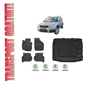 Set Covorase Presuri Auto Si Tavita Portbagaj SKODA YETI (5L) din 2009-2017 SKODA