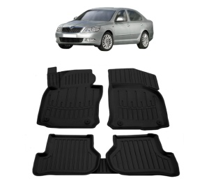 Set covorase presuri SKODA Octavia II A5 din 2004-2013, auto, din cauciuc thermoplastic - Img 2