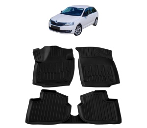 Set covorase presuri SKODA RAPID din 2012-2019, auto, din cauciuc thermoplastic - Img 2