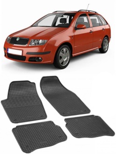 Set covorase Skoda Fabia I Combi 2000 - 2007 si 4 stickere rotunde Skoda accesorii pentru autoturismul tau - masina v4409
