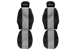 Set Huse Scaune Camion Tir RENAULT TRUCKS PREMIUM 2 din 2005-2009, Auto, Model CLASSIC, Culoare Gri, 4x Stickere auto cu RENAULT TRUCKS - Img 2