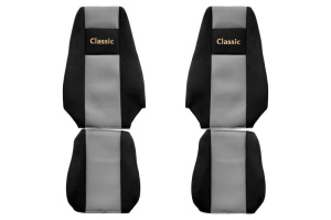 Set Huse Scaune Camion Tir RENAULT TRUCKS T din 2004-2019, Auto, Model CLASSIC, Culoare Gri, 4x Stickere auto cu RENAULT TRUCKS - Img 2