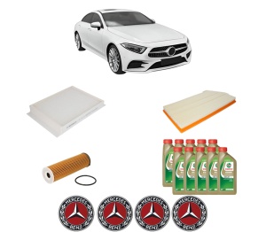 Set Pachet filtre revizie Bosch, 10 litrii ulei Castrol 0W20 MERCEDES-BENZ CLS (C257) CLS 450 EQ Boost 4-matic (257.359) din 2017, 4x Stickere auto cu MERCEDES-BENZ - Img 2