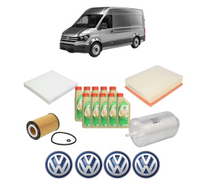 Set Pachet filtre revizie Bosch, 10 litrii ulei Castrol 5W30 Volkswagen CRAFTER Van (SY_, SX_) 2.0 TDI RWD (SYB, SYC, SYD) din 2017, 4x Stickere auto cu Volkswagen - Img 2