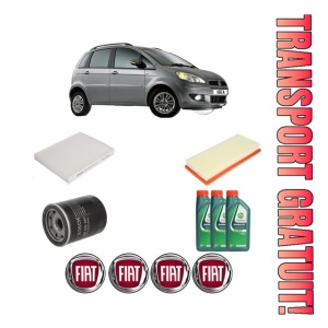 Set Pachet filtre revizie Bosch, 3 litrii ulei Castrol 10W40 FIAT IDEA (350_) 1.2 16V din 2004, 4x Stickere auto cu FIAT