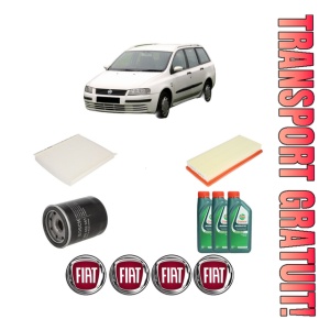 Set Pachet filtre revizie Bosch, 3 litrii ulei Castrol 10W40 FIAT STILO Multi Wagon (192_) 1.4 16V din 2005-2008, 4x Stickere auto cu FIAT