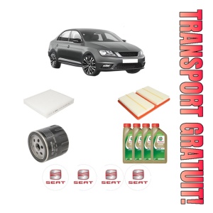 Set Pachet filtre revizie Bosch, 4 litrii ulei Castrol 0W20 SEAT TOLEDO IV (KG3) 1.0 TSI din 2017-2019, 4x Stickere auto cu SEAT