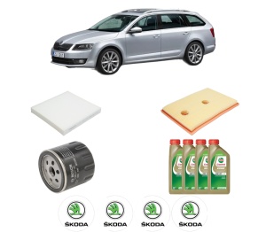 Set Pachet filtre revizie Bosch, 4 litrii ulei Castrol 0W20 SKODA Octavia III Combi (5E5, 5E6) 1.4 TSI din 2014-2020, 4x Stickere auto cu SKODA - Img 2