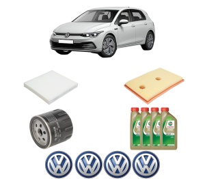 Set Pachet filtre revizie Bosch, 4 litrii ulei Castrol 0W20 Volkswagen GOLF VIII (CD1, DA1) 1.4 GTE Plug-in Hybrid din 2020, 4x Stickere auto cu Volkswagen - Img 2