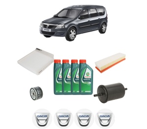 Set Pachet filtre revizie Bosch, 4 litrii ulei Castrol 10W40 DACIA LOGAN MCV (KS_) 1.6 (KS0B, KS0D, KS0F) din 2007-2013, 4x Stickere auto cu DACIA - Img 2